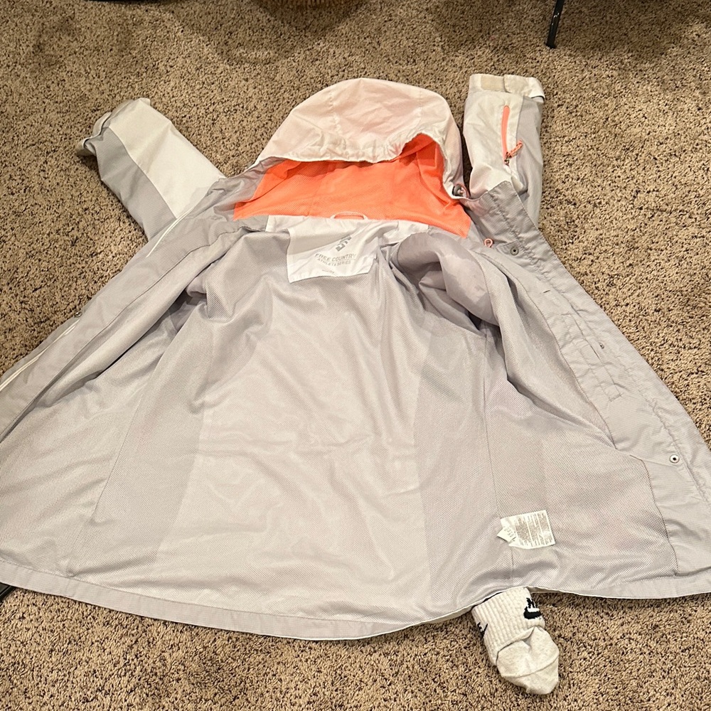 Free Country womens Light Gray and Orange Raincoat